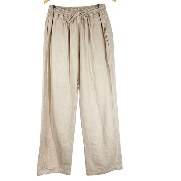 Primitive Pants - PRIMITIVE Women's L/XL Tan Cotton Elastic Waist Pull on Minimalistic Pants